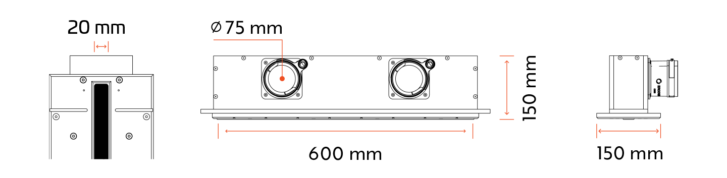 ERGOVENT LINEO PRO PROFILE 600/75 – rozměry